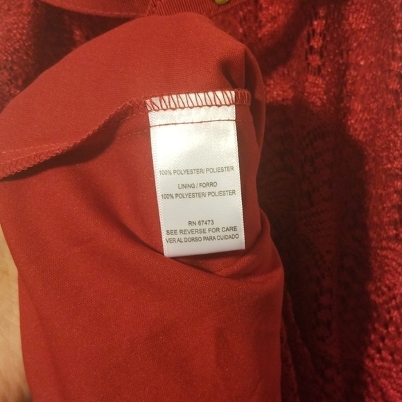 DANNY Nicole Fit and Flare Red Lace Dress - Picture 7 of 17